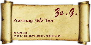Zsolnay Gábor névjegykártya